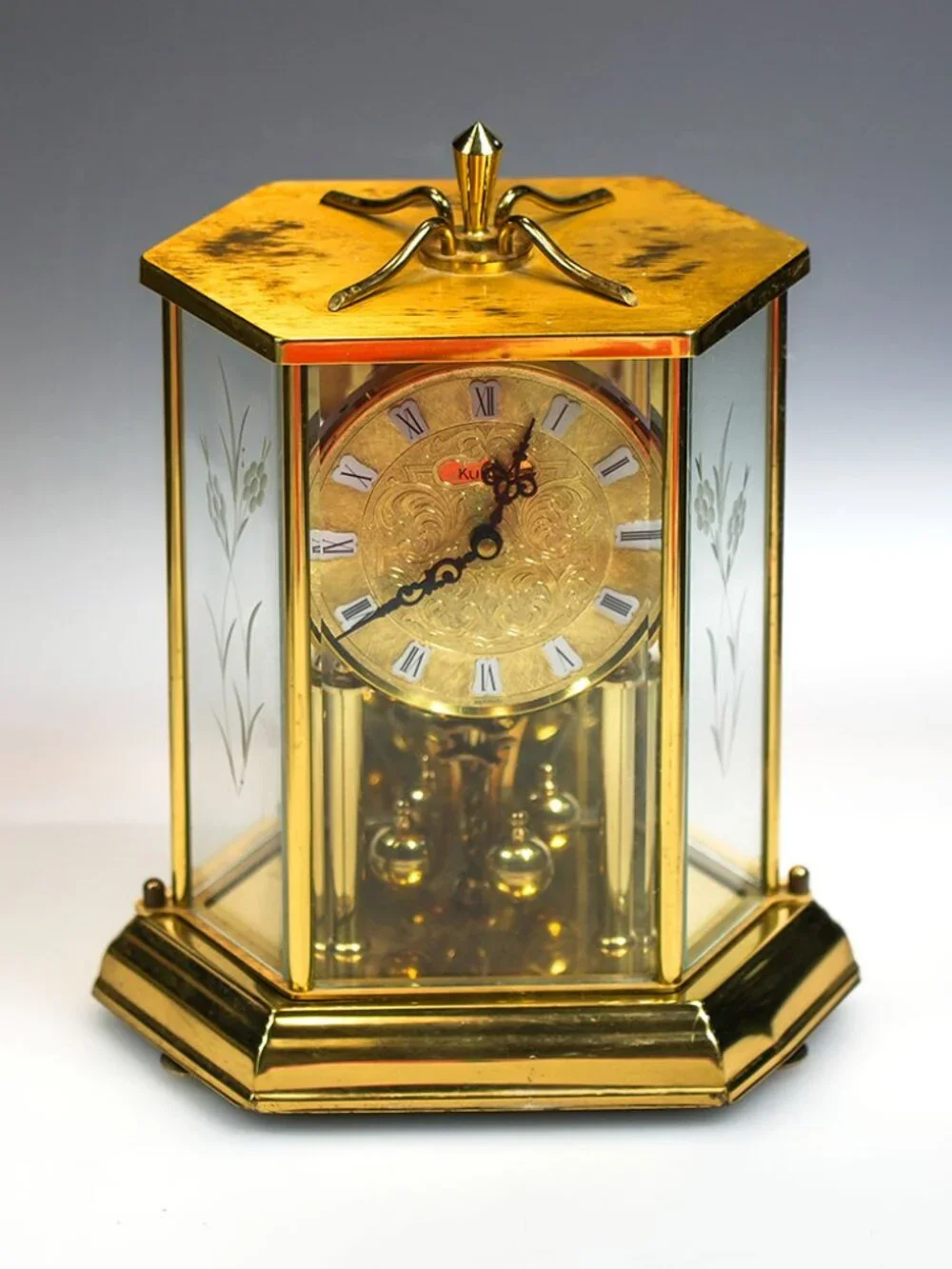 Vintage Kundo Anniversary Clock — Runs With Battery, Pendulum Not Rotating